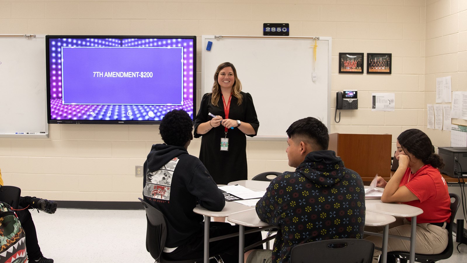 Kayla Corbin teaches a class at Osborne High School.